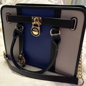 Chic Black and Blue Women's Satchel